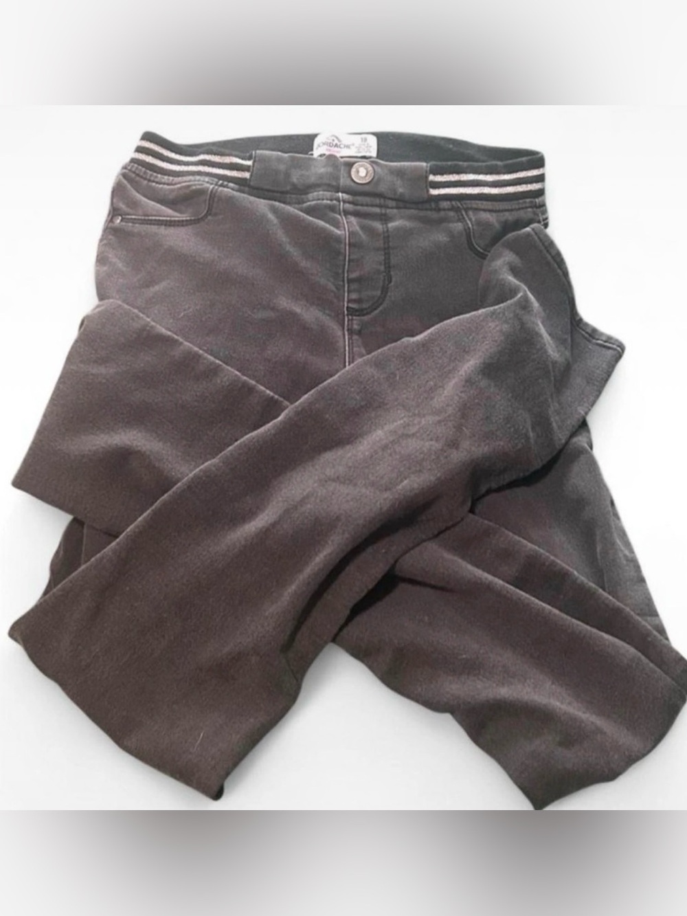 Girls Black Casual Pants - Stretch Waistband